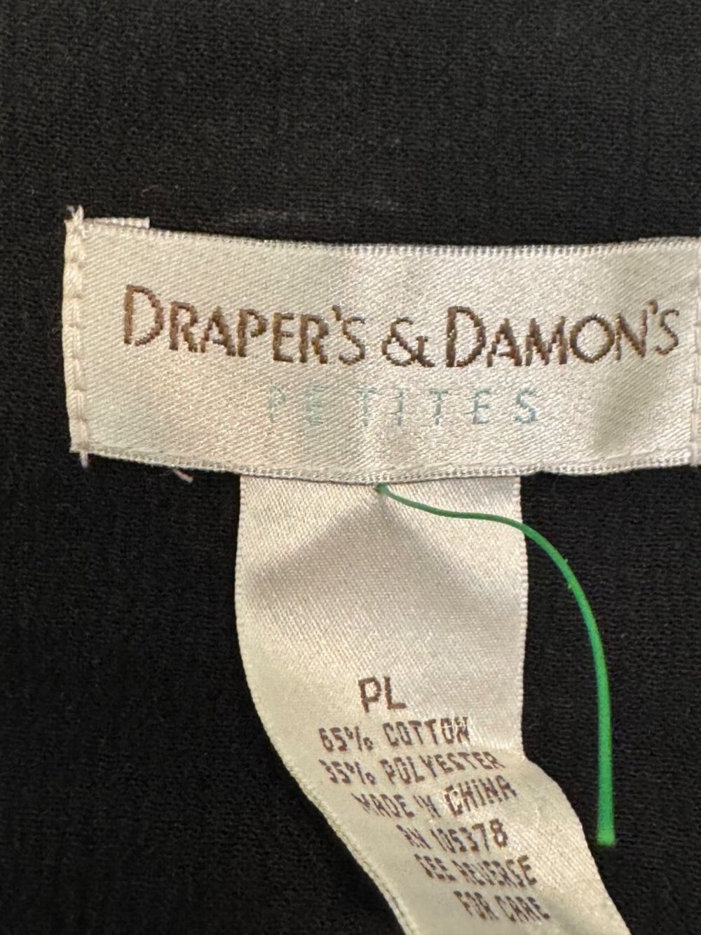 Drapers & Damons Black Button-Up Short Sleeve Top PL NWOT - Picture 4 of 7